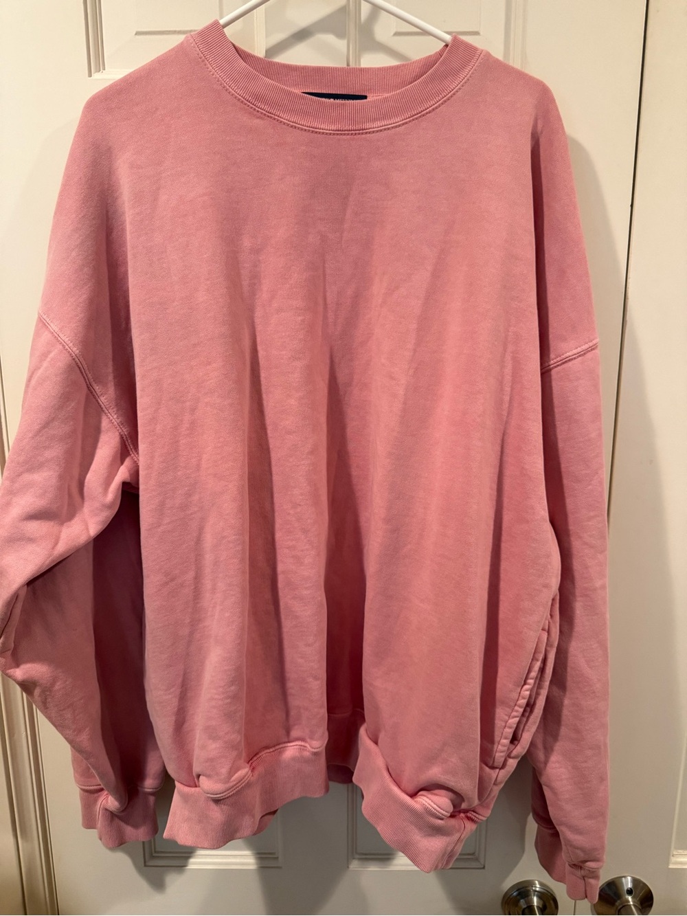 Brandy Melville Pink Women's Crewneck Sweatshirt One Size Pockets